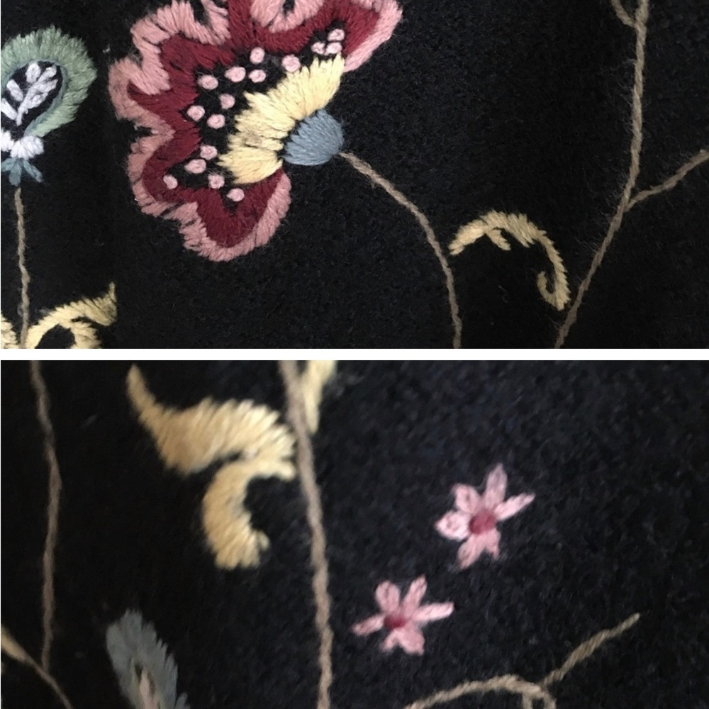 Embroidered Boiled Wool Coat - Picture 4 of 4